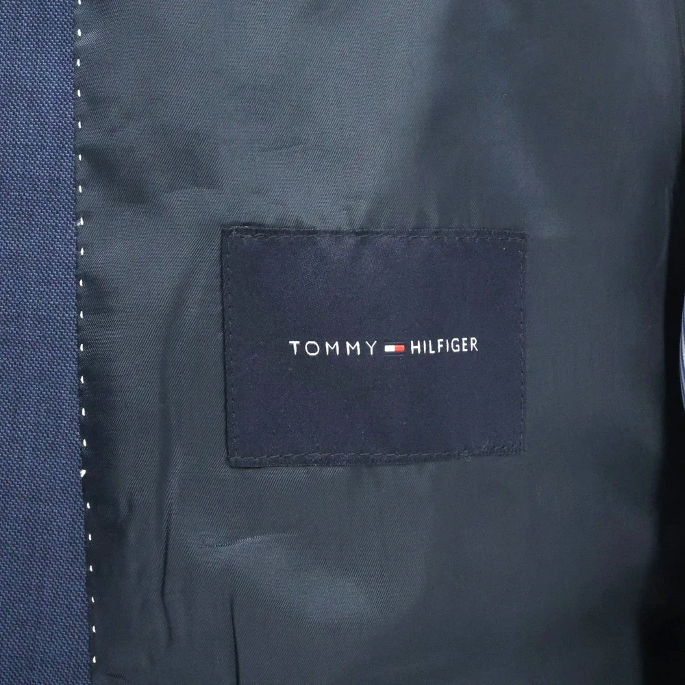 Tommy Hilfiger Sport Coat Mens 44R Blue Wool Jacket Lined Blazer Preppy Career